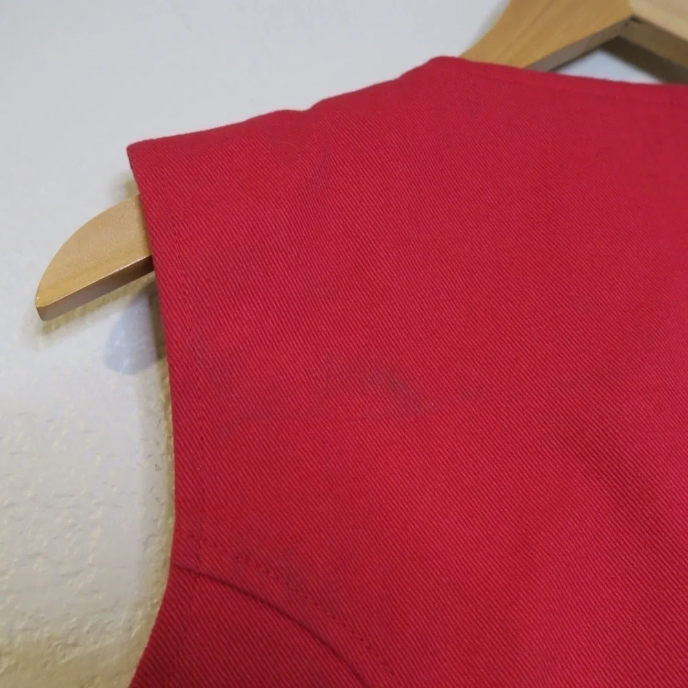Valencia Red Western Crop Vest Cowboy Cowgirl Boho Button‎ Up Festival Concert